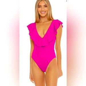 NWT TRINA TURK Monaco Ruffled ONE PIECE BATHING SUIT